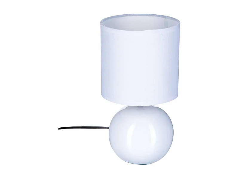 Lampe à Poer Céramique "Boule" 24cm Blanc