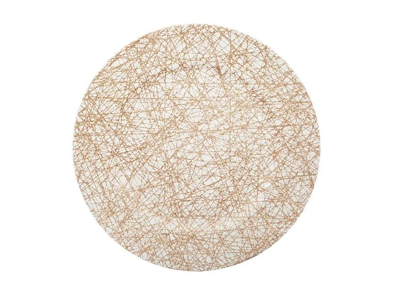 Assiette de Présentation "Lignes" 33cm Or & Blanc