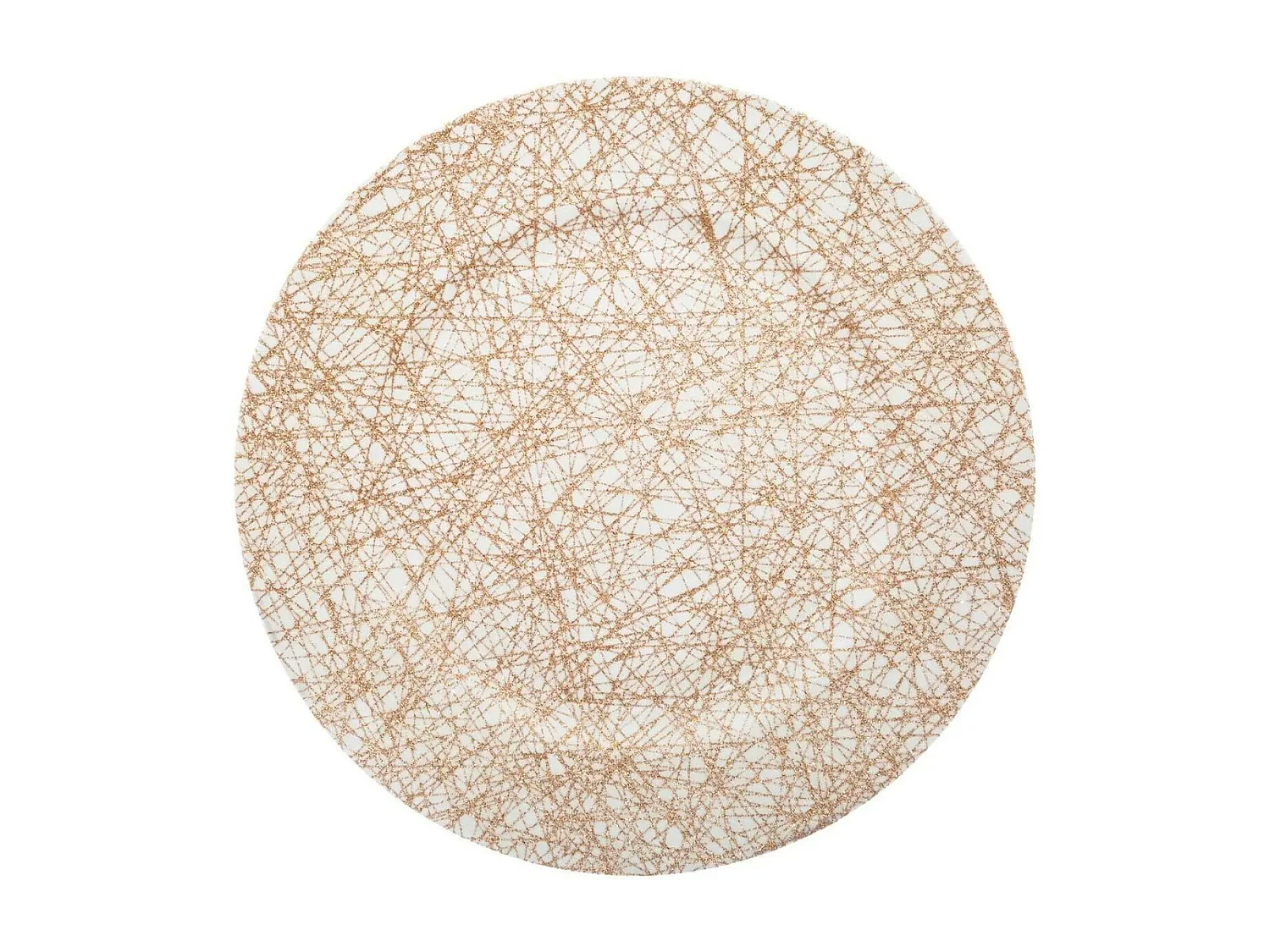 Assiette de Présentation "Lignes" 33cm Or & Blanc