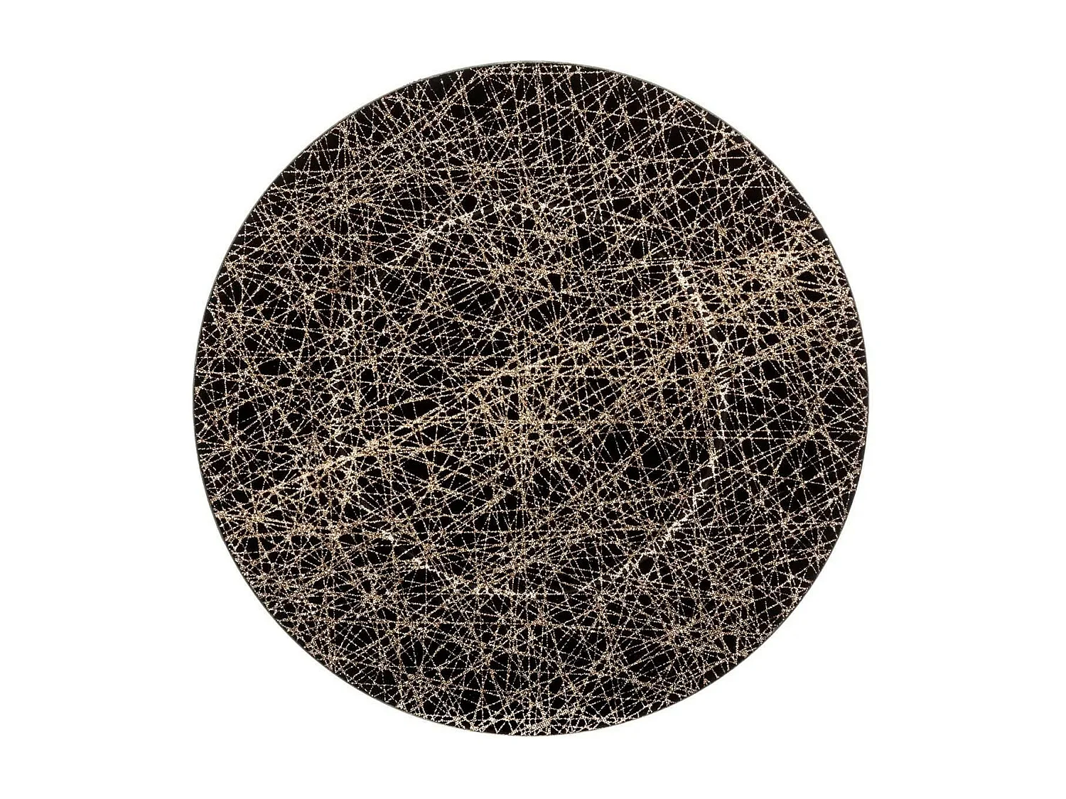 Assiette de Présentation "Lignes" 33cm Noir & Or