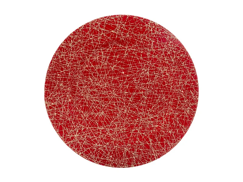 Assiette de Présentation "Lignes" 33cm Rouge & Or