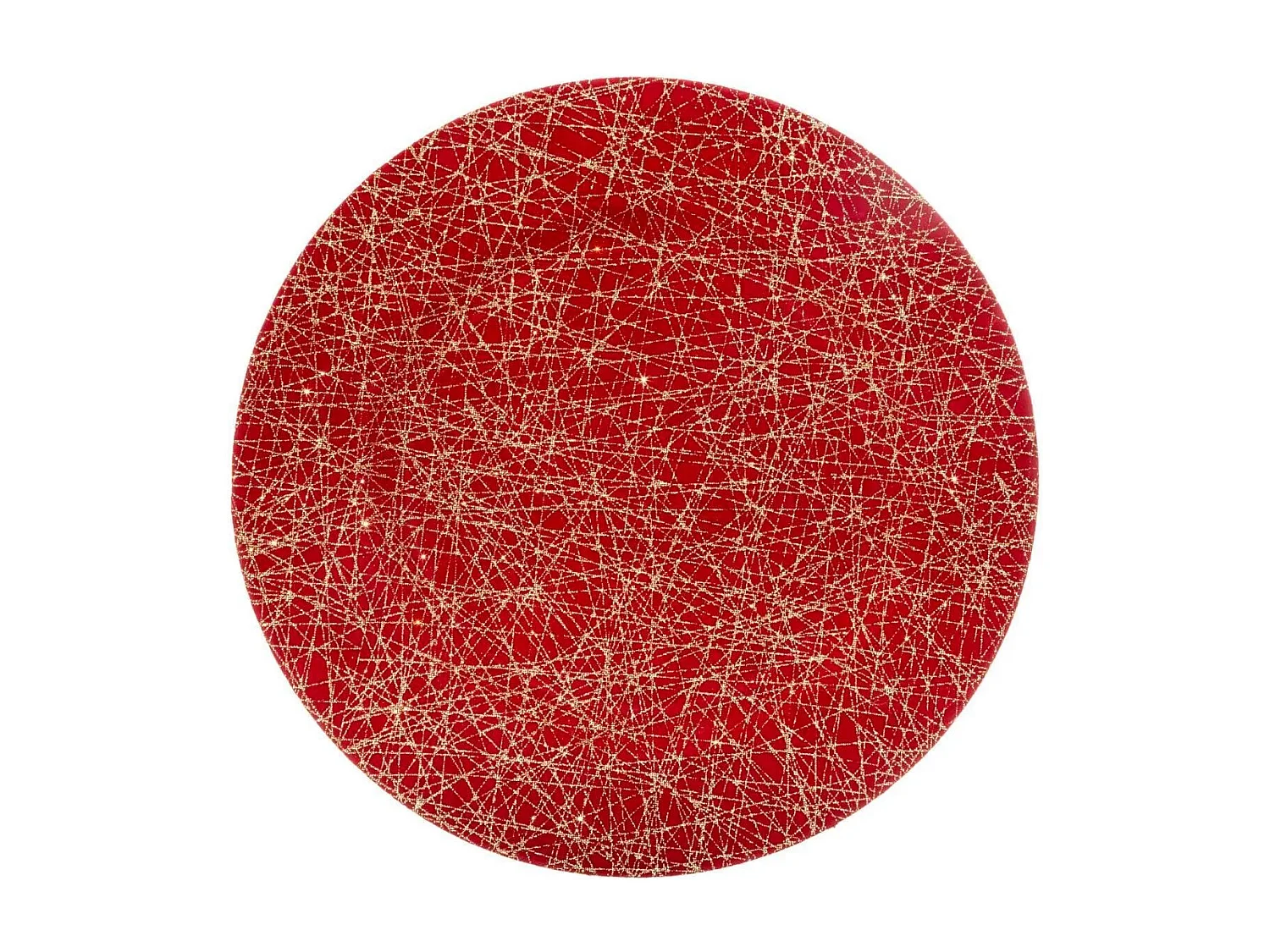 Assiette de Présentation "Lignes" 33cm Rouge & Or