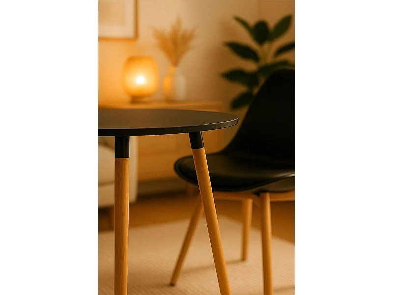 Estilo Nórdico - Mesa Tower Redonda 80 cm - Negro