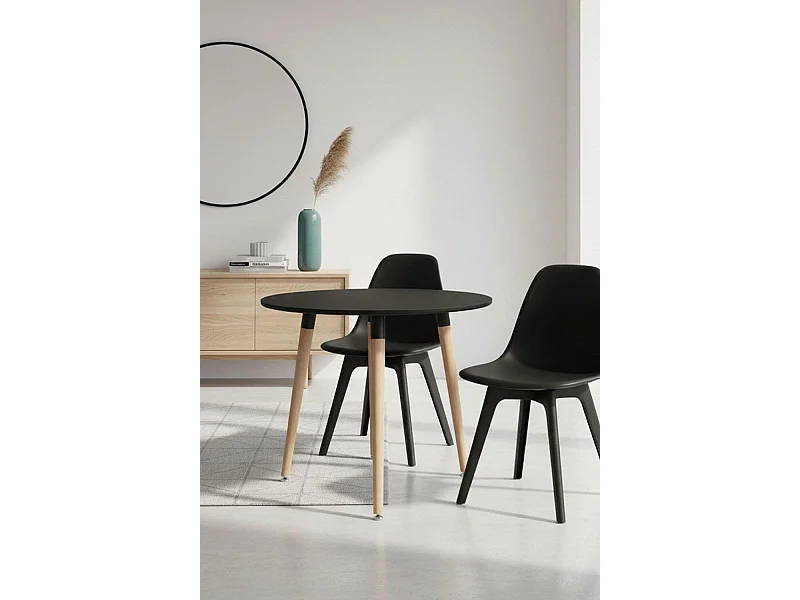 Estilo Nórdico - Mesa Tower Redonda 80 cm - Negro