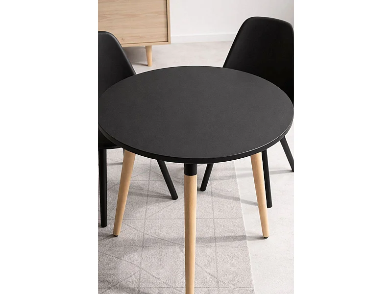 Estilo Nórdico - Mesa Tower Redonda 80 cm - Negro