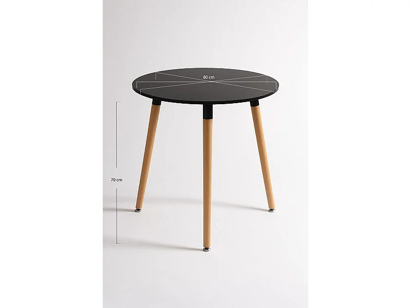 Estilo Nórdico - Mesa Tower Redonda 80 cm - Negro