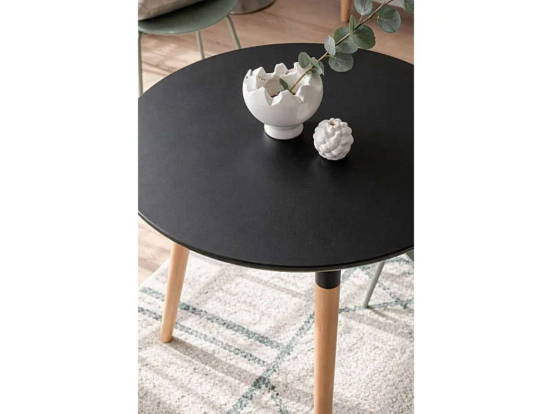 Estilo Nórdico - Mesa Tower Redonda 90 cm - Negro