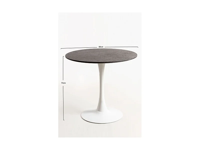 Estilo Nórdico - Mesa Kolio 80 cm Mármol - Granito