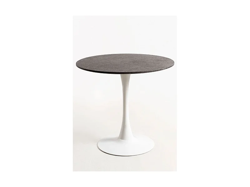 Estilo Nórdico - Mesa Kolio 80 cm Mármol - Granito