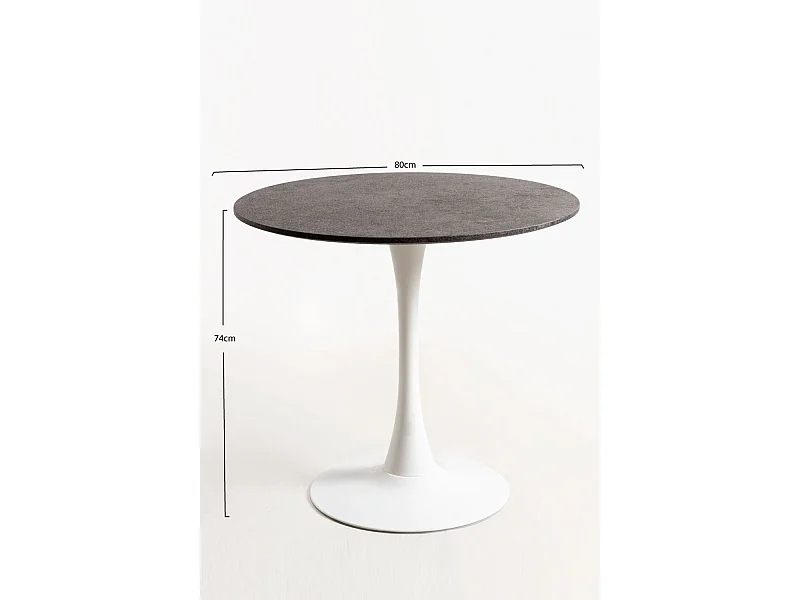 Estilo Nórdico - Mesa Kolio 80 cm Mármol - Granito