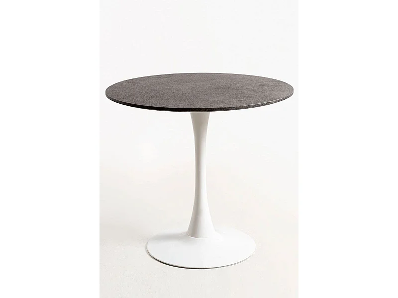 Estilo Nórdico - Mesa Kolio 80 cm Mármol - Granito