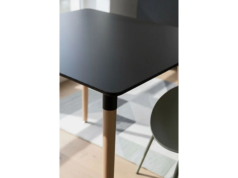 Estilo Nórdico - Mesa Tower Cuadrada 80 cm - Negro
