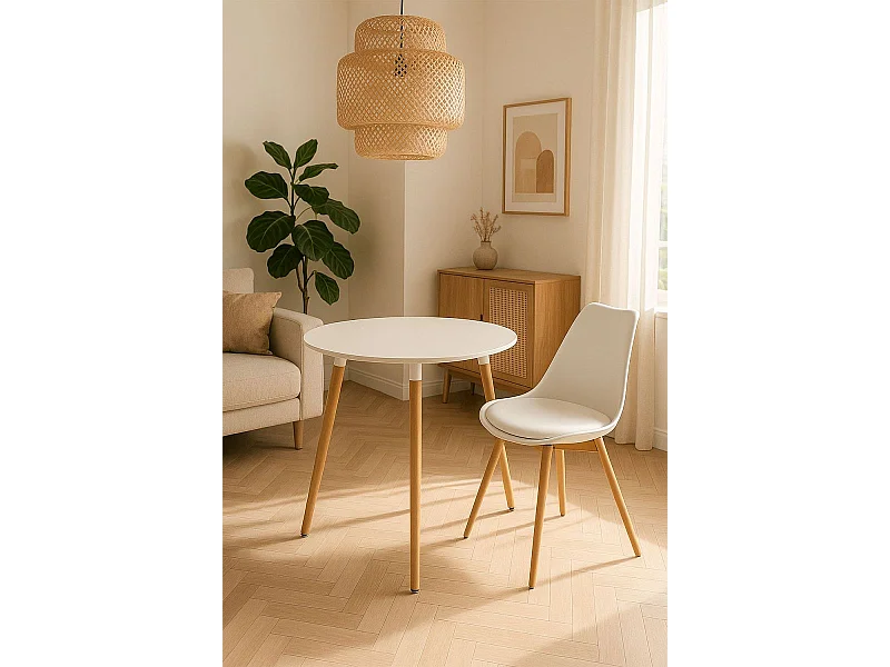 Estilo Nórdico - Mesa Tower Redonda 80 cm - Blanco