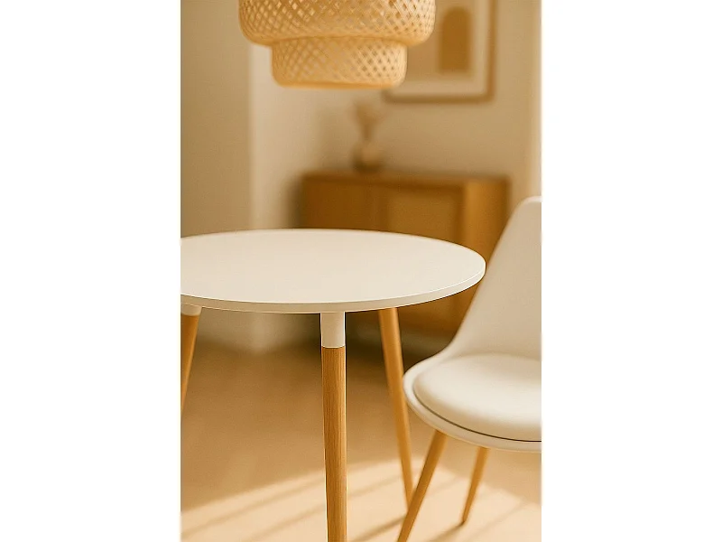 Estilo Nórdico - Mesa Tower Redonda 80 cm - Blanco