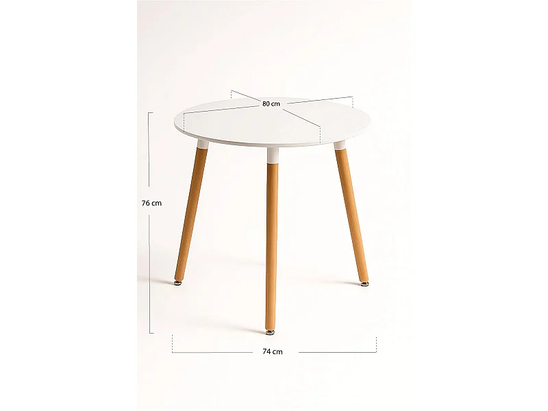 Estilo Nórdico - Mesa Tower Redonda 80 cm - Blanco