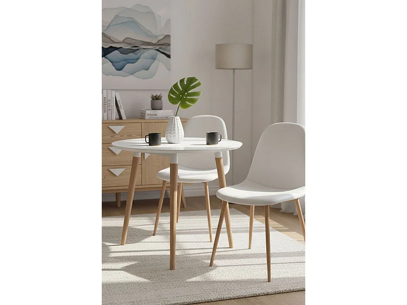 Estilo Nórdico - Mesa Tower Redonda 80 cm - Blanco