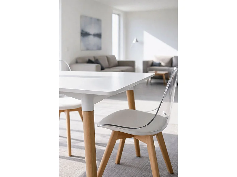 Estilo Nórdico - Mesa Tower Rectangular 120 x 80 cm - Blanco