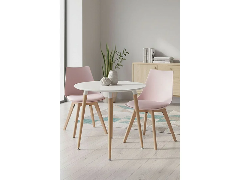 Estilo Nórdico - Mesa Tower Redonda 90 cm - Blanco