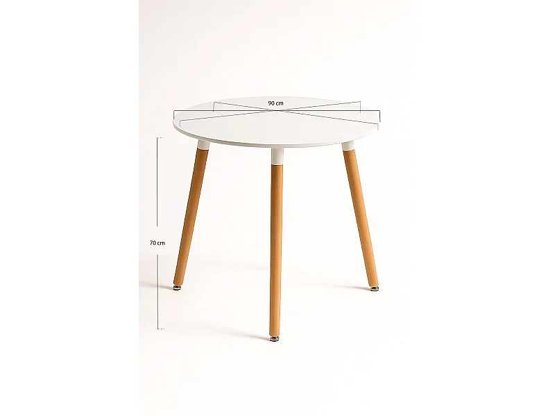 Estilo Nórdico - Mesa Tower Redonda 90 cm - Blanco