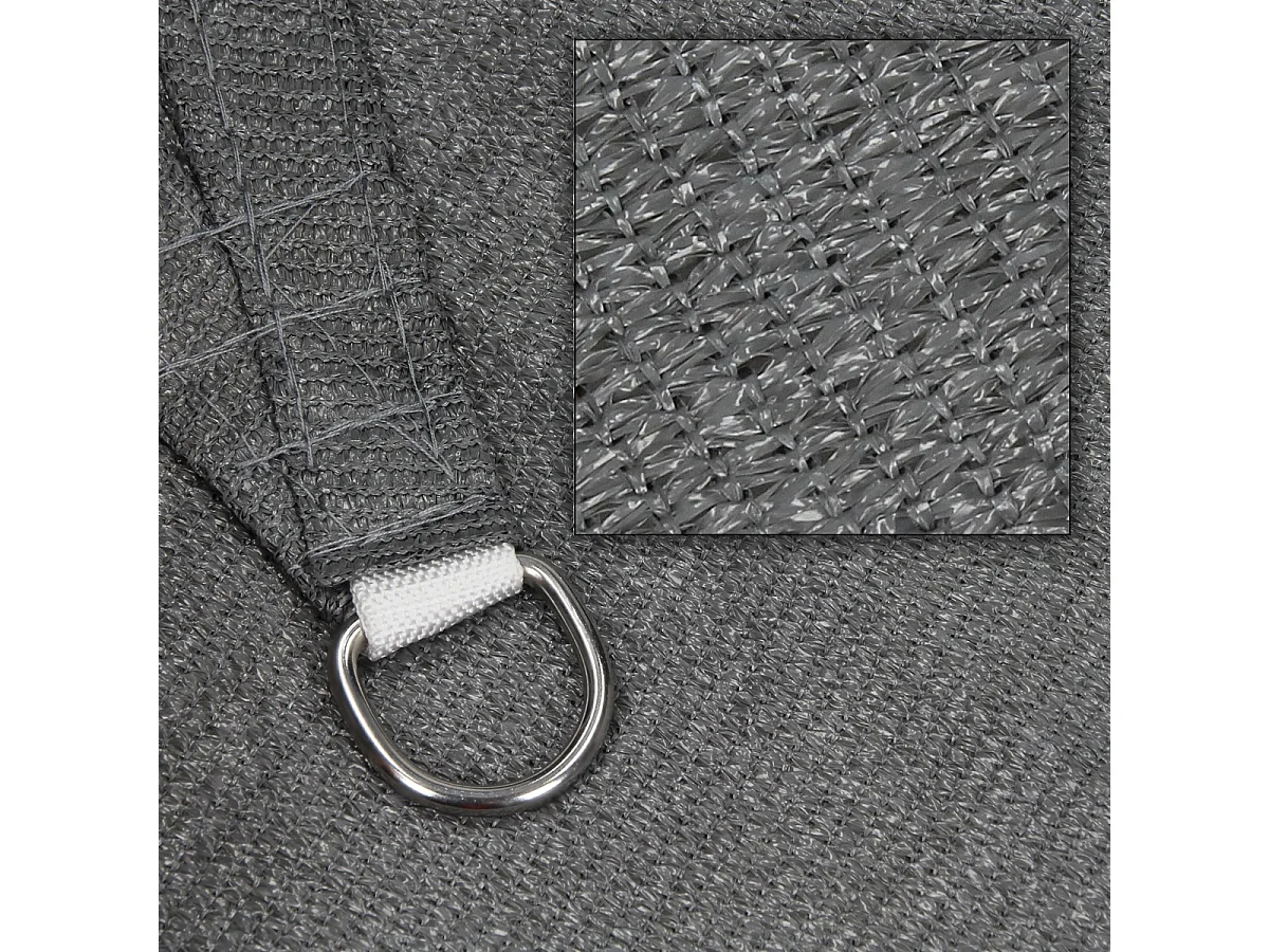 Voile d'ombrage protection UV solaire toile tendue parasol carré 3,6x3,6 m gris
