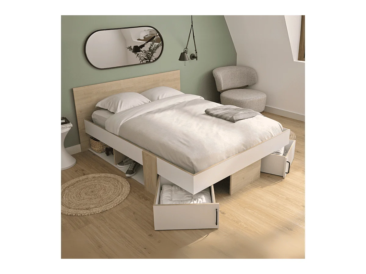 Cama con almacenaje 140 x 190 cm