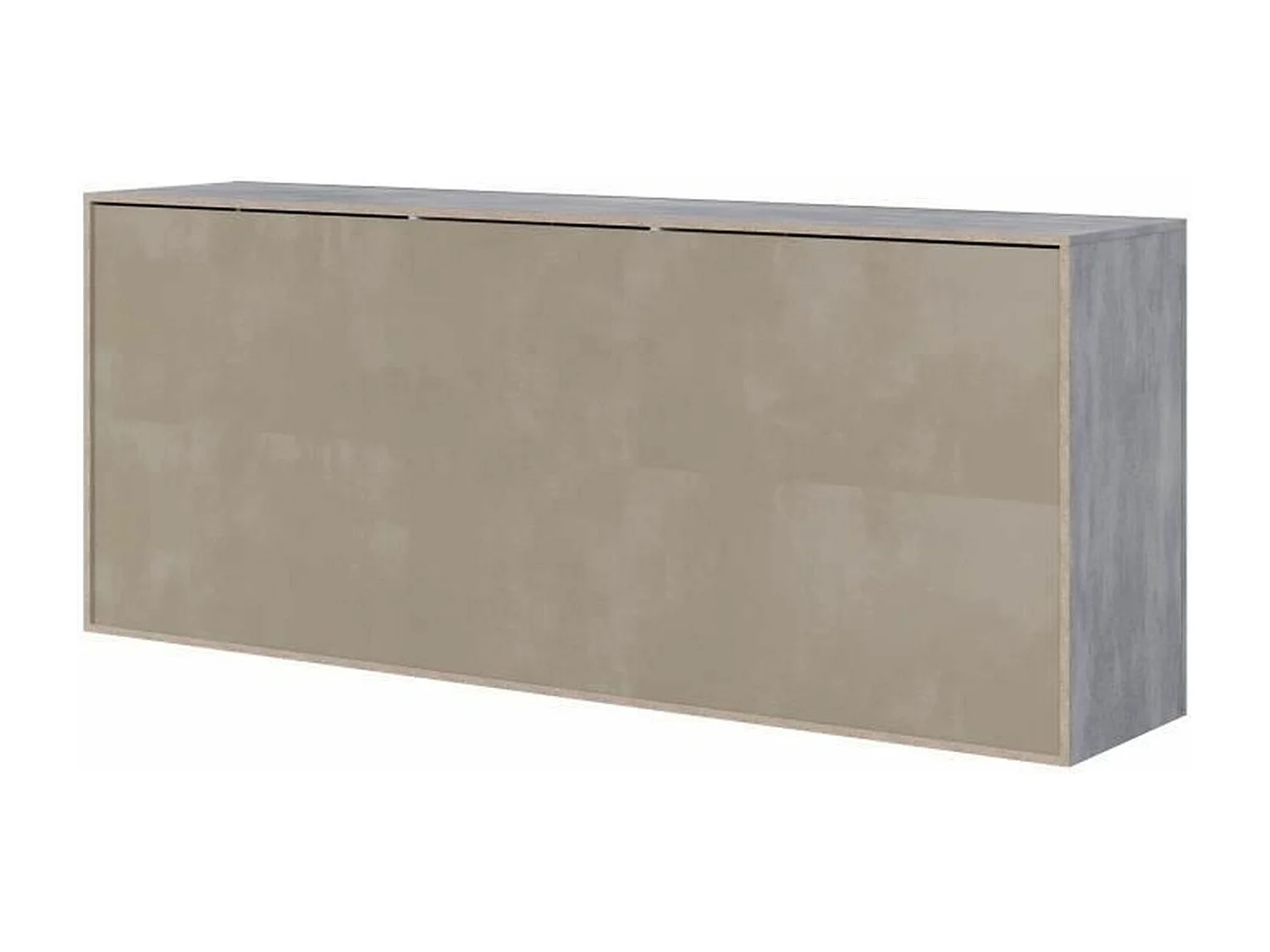 STONE Buffet 4 portes 3 tiroirs - Décor béton et blanc - L 206 x P 45 x H 83,4 cm