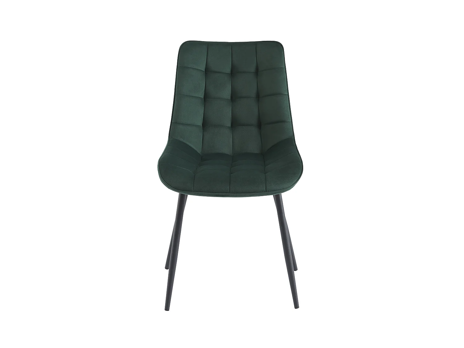 Zestaw 6 pikowanych krzeseł - Welur i czarny metal - Zieleń - OLLUA