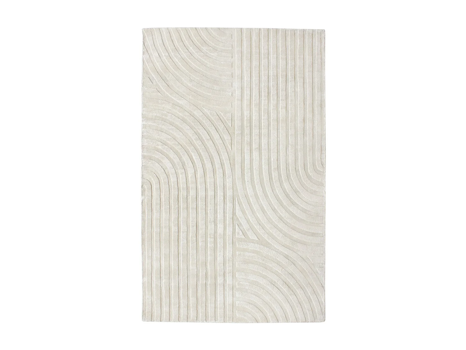 Tapis rectangulaire Dana en viscose blanc cassé 300x200cm