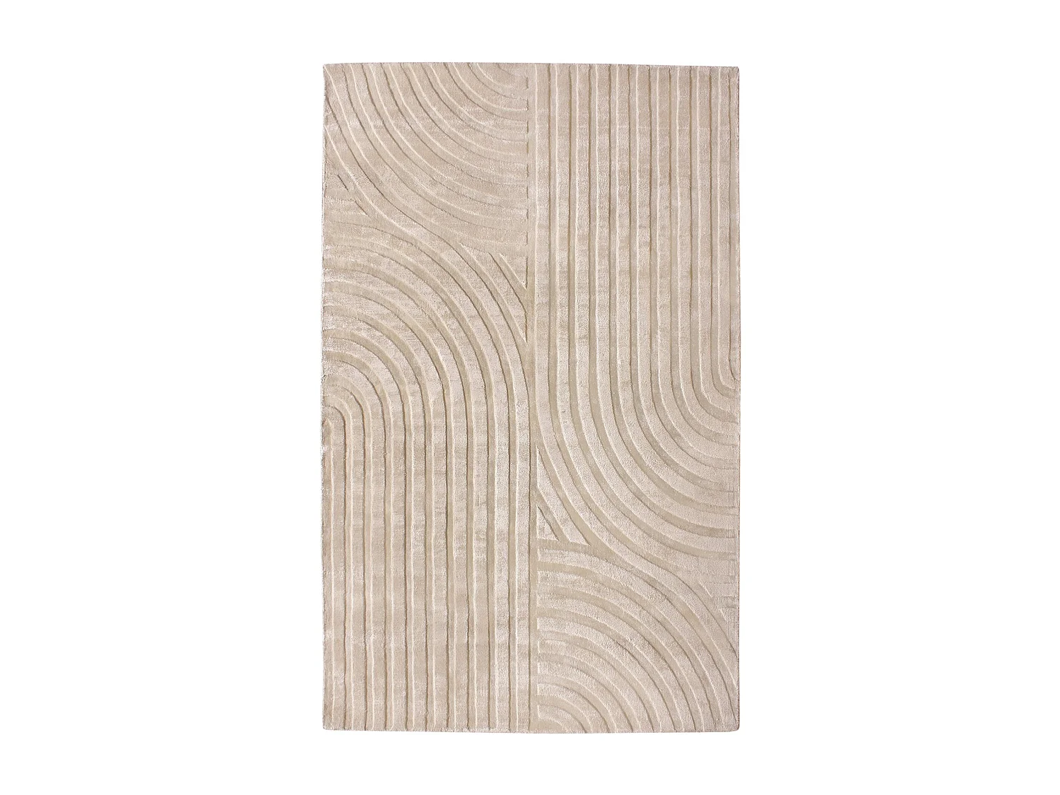 Tapis rectangulaire Dana en viscose beige 300x200cm
