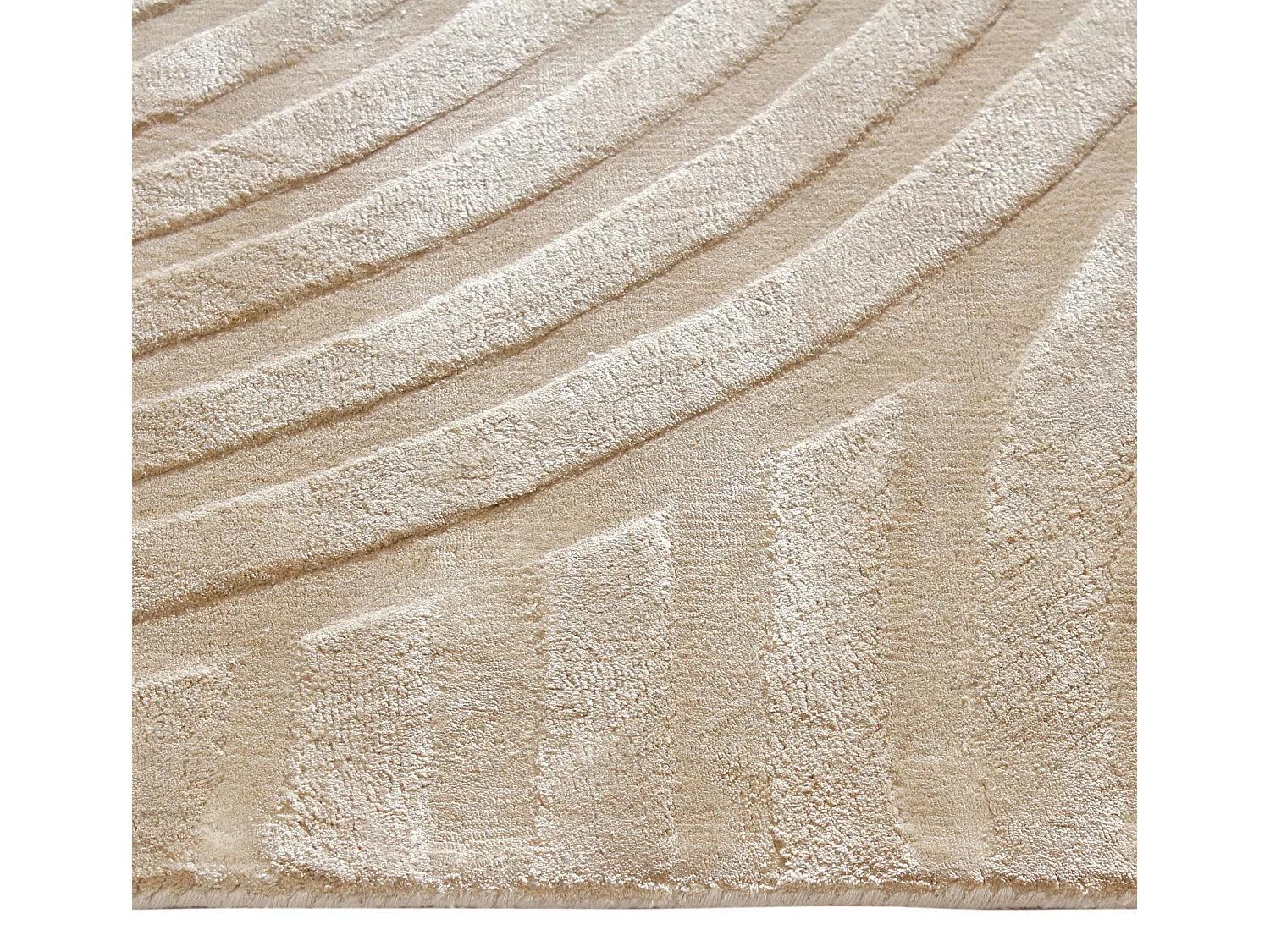 Tapis rectangulaire Dana en viscose beige 300x200cm