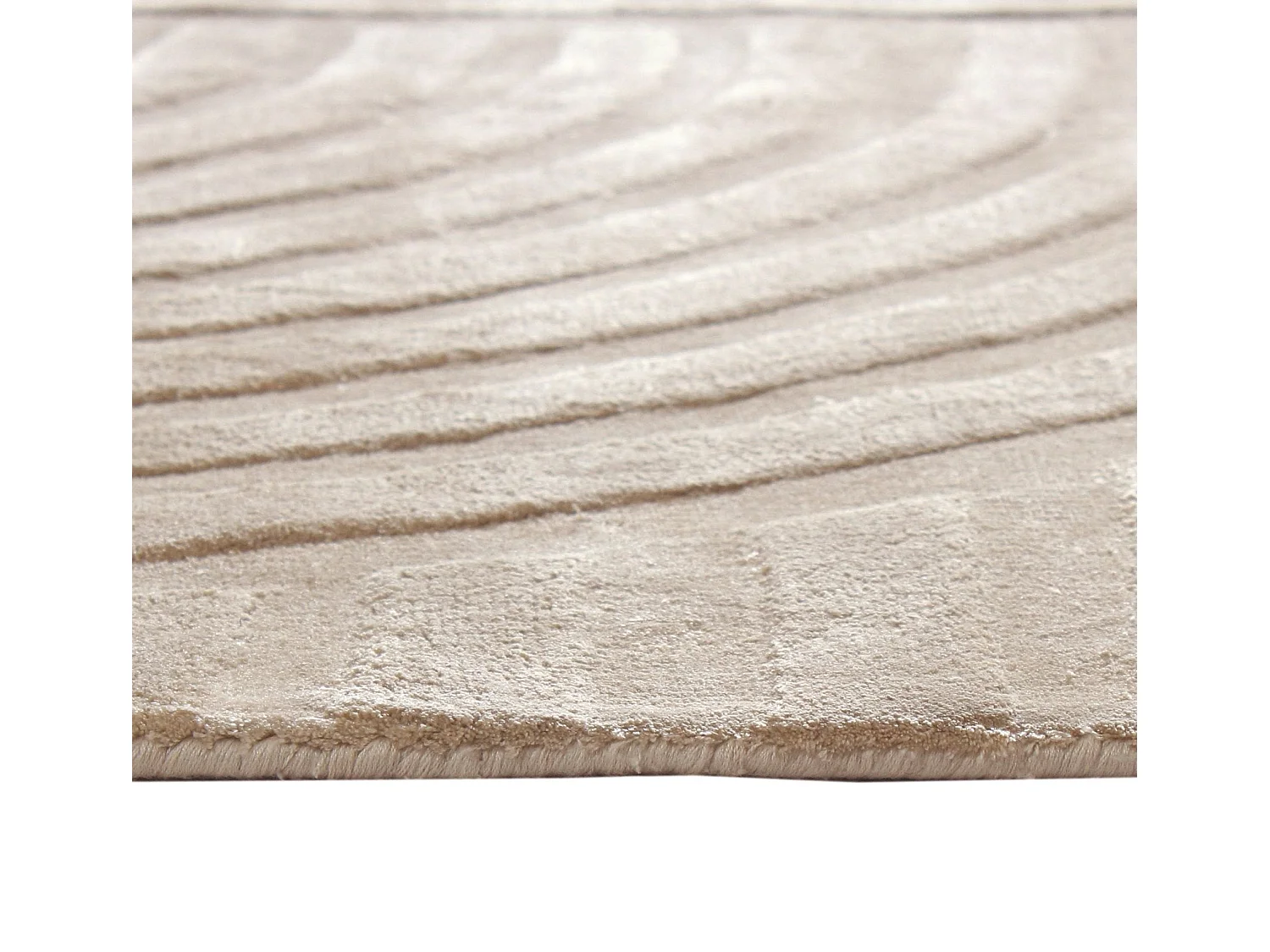 Tapis rectangulaire Dana en viscose beige 300x200cm