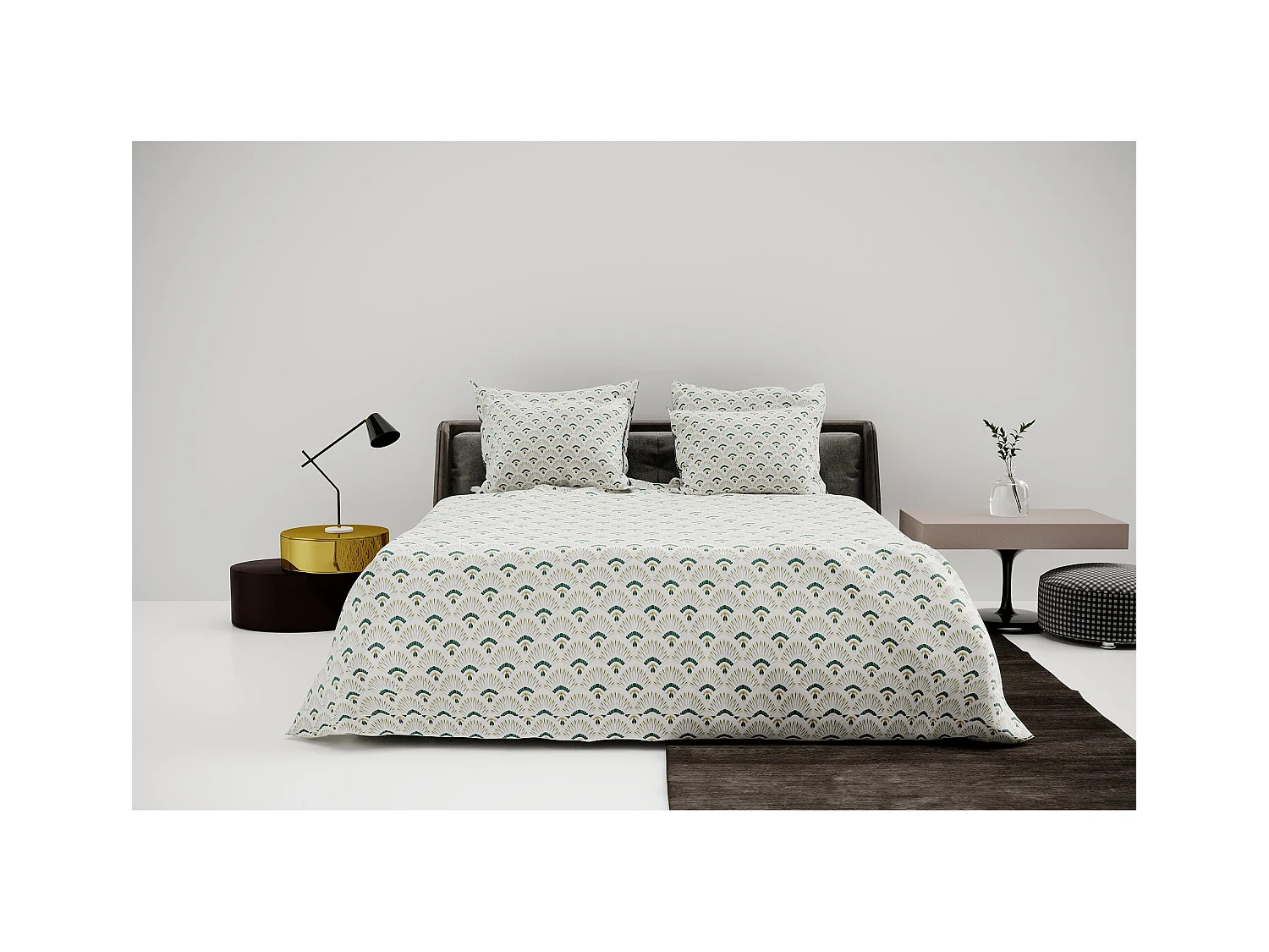 Ensemble housse de couette 240x220cm 2 taies d'oreiller 63x63cm