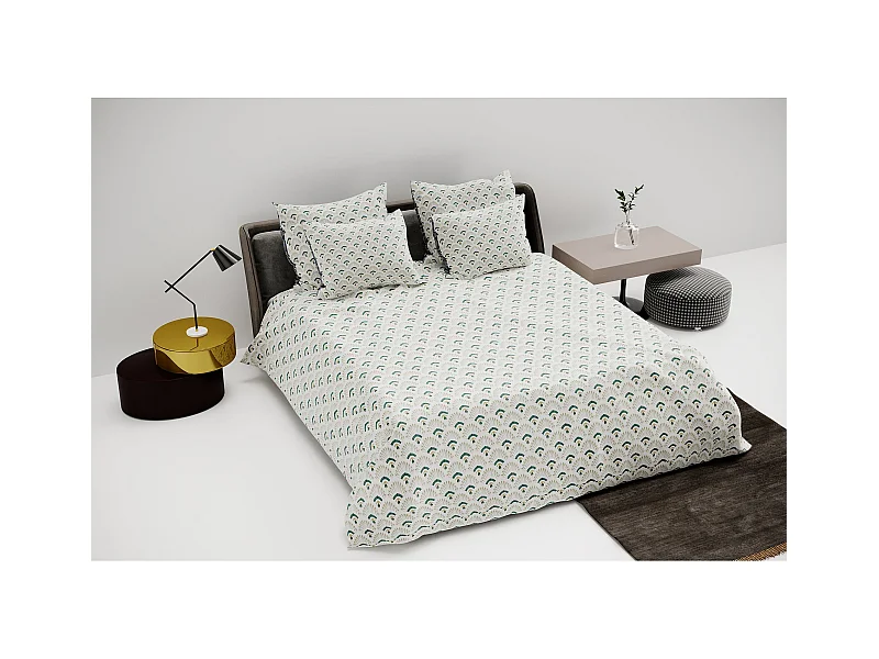 Ensemble housse de couette 240x220cm 2 taies d'oreiller 63x63cm