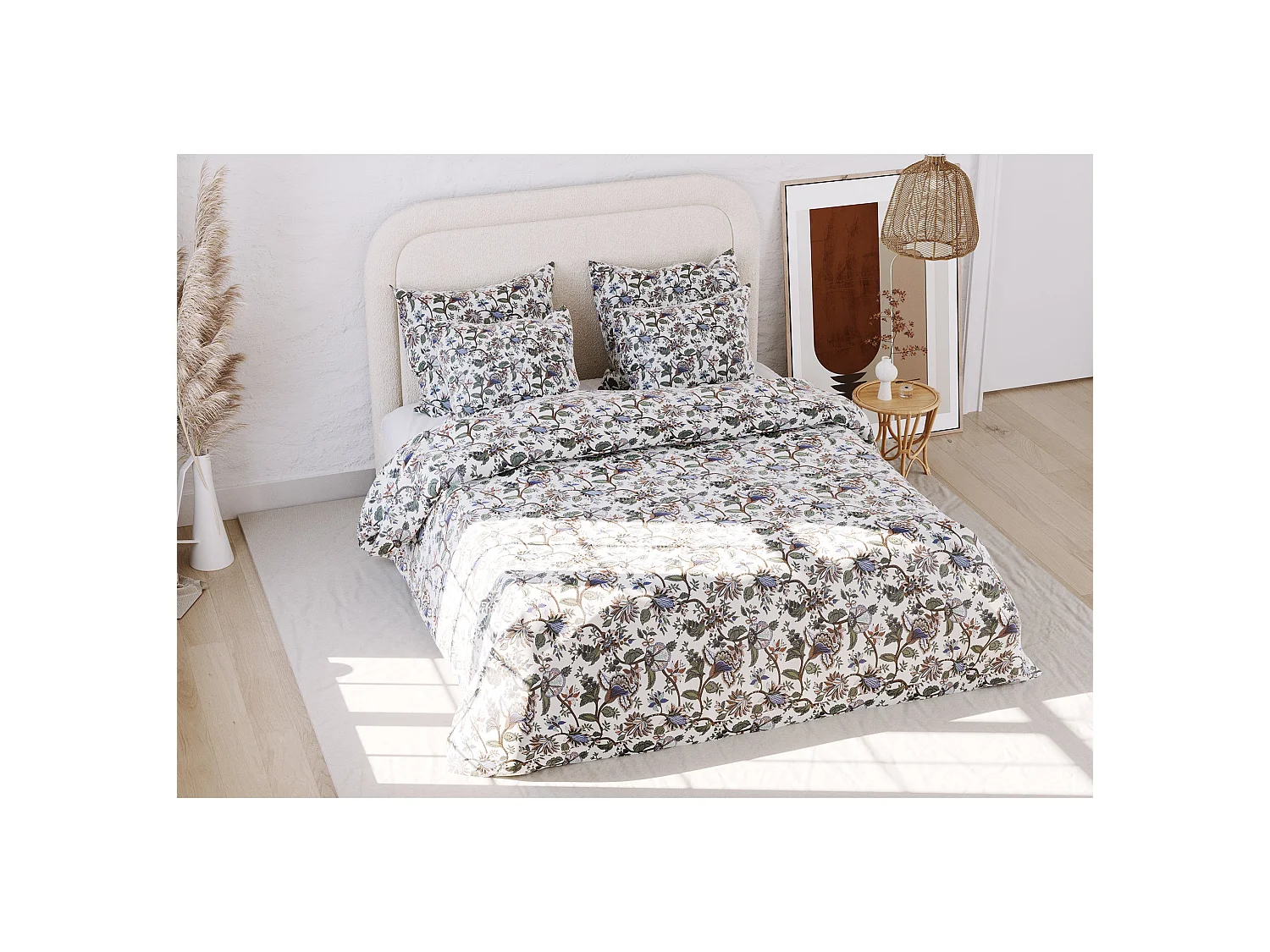 Ensemble housse de couette 260*240cm 2 taies d'oreiller 63x63cm
