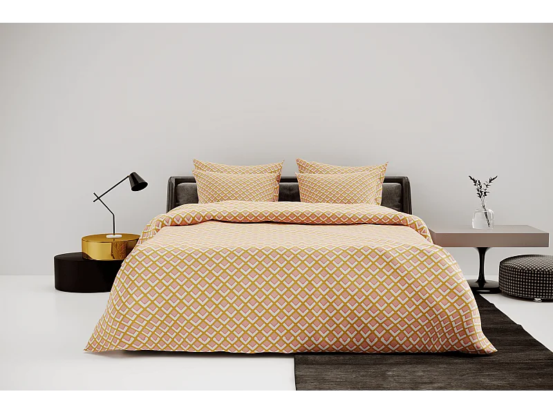 Ensemble housse de couette 240x220cm 2 taies d'oreiller 63x63cm