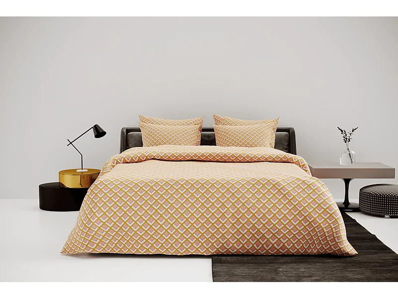 Ensemble housse de couette 240x220cm 2 taies d'oreiller 63x63cm