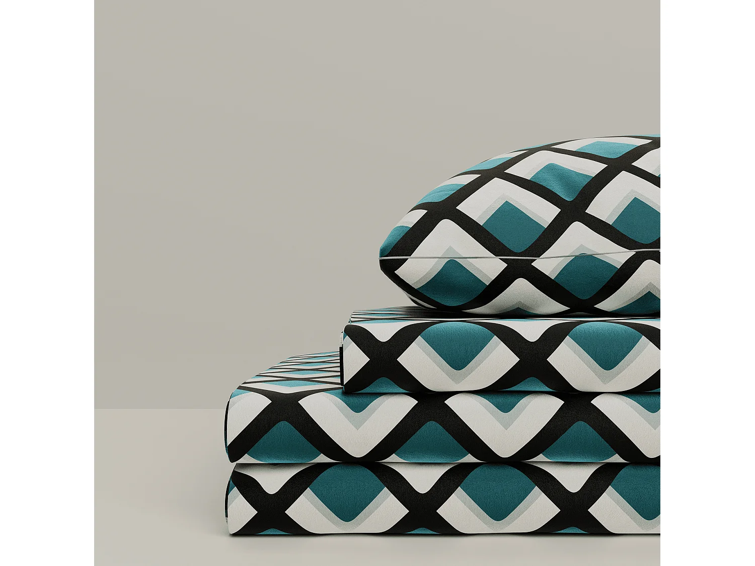 Ensemble housse de couette 240x220cm 2 taies d'oreiller 63x63cm