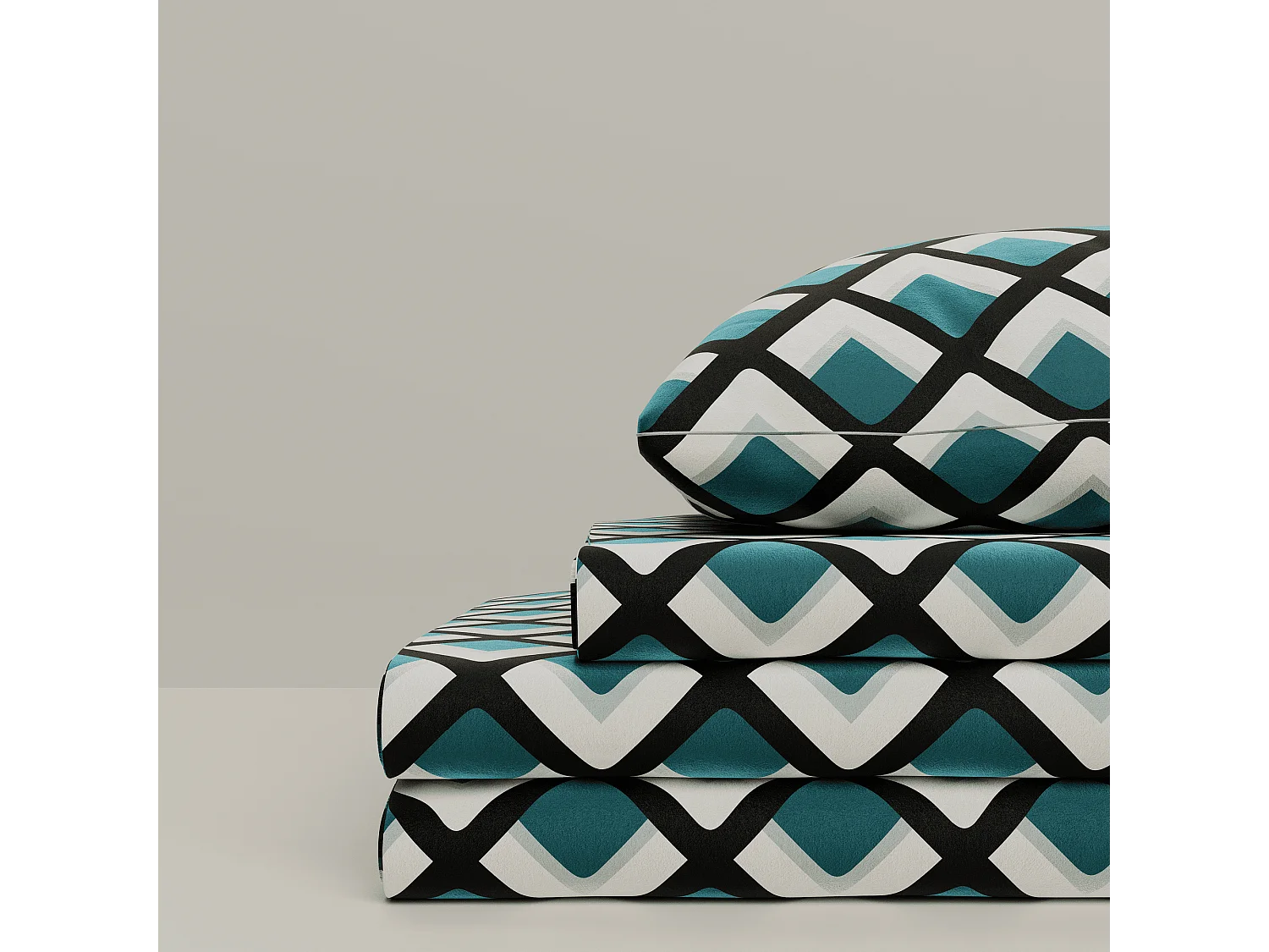 Ensemble housse de couette 240x220cm 2 taies d'oreiller 63x63cm