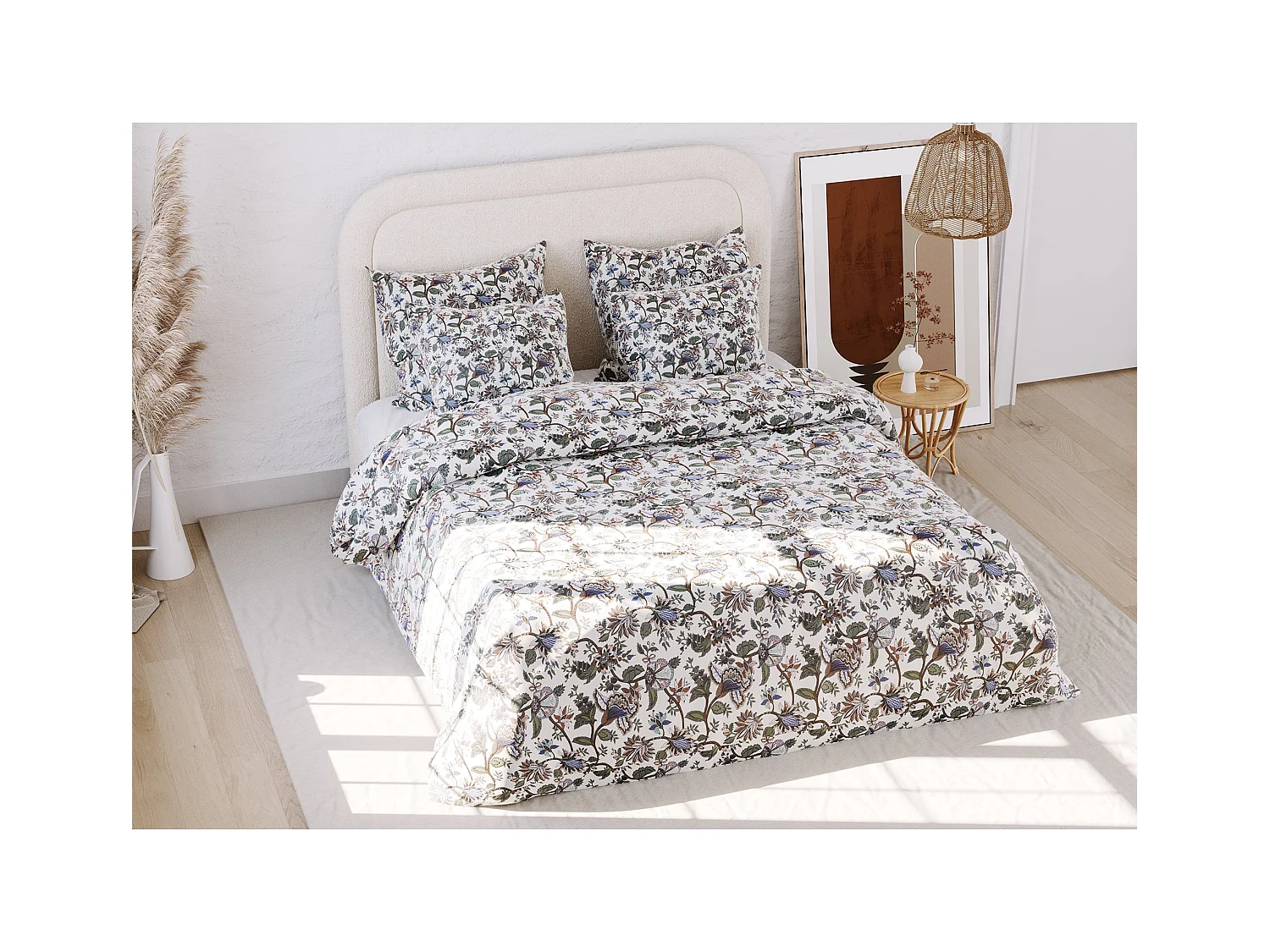 Ensemble housse de couette 240*220cm 2 taies d'oreiller 63x63cm