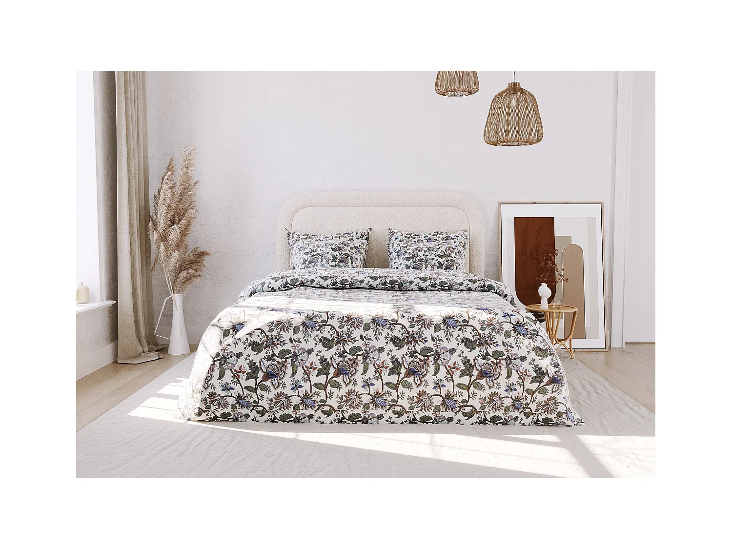 Ensemble housse de couette 240*220cm 2 taies d'oreiller 63x63cm