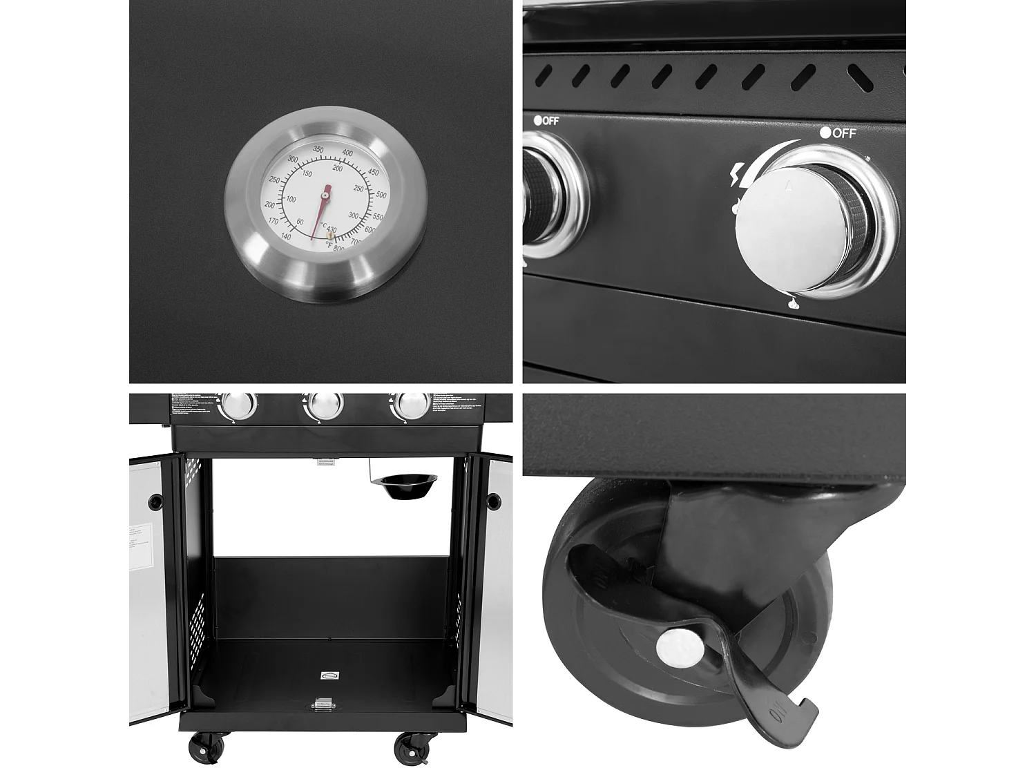 Barbecue au gaz FYRA avec thermomètre - 3 brûleurs - COOK'IN GARDEN