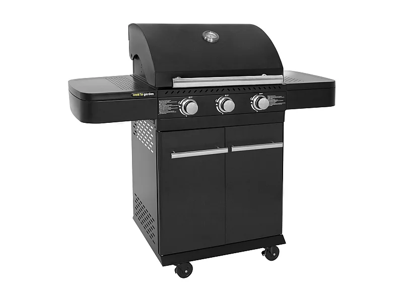 Barbecue au gaz FYRA avec thermomètre - 3 brûleurs - COOK'IN GARDEN