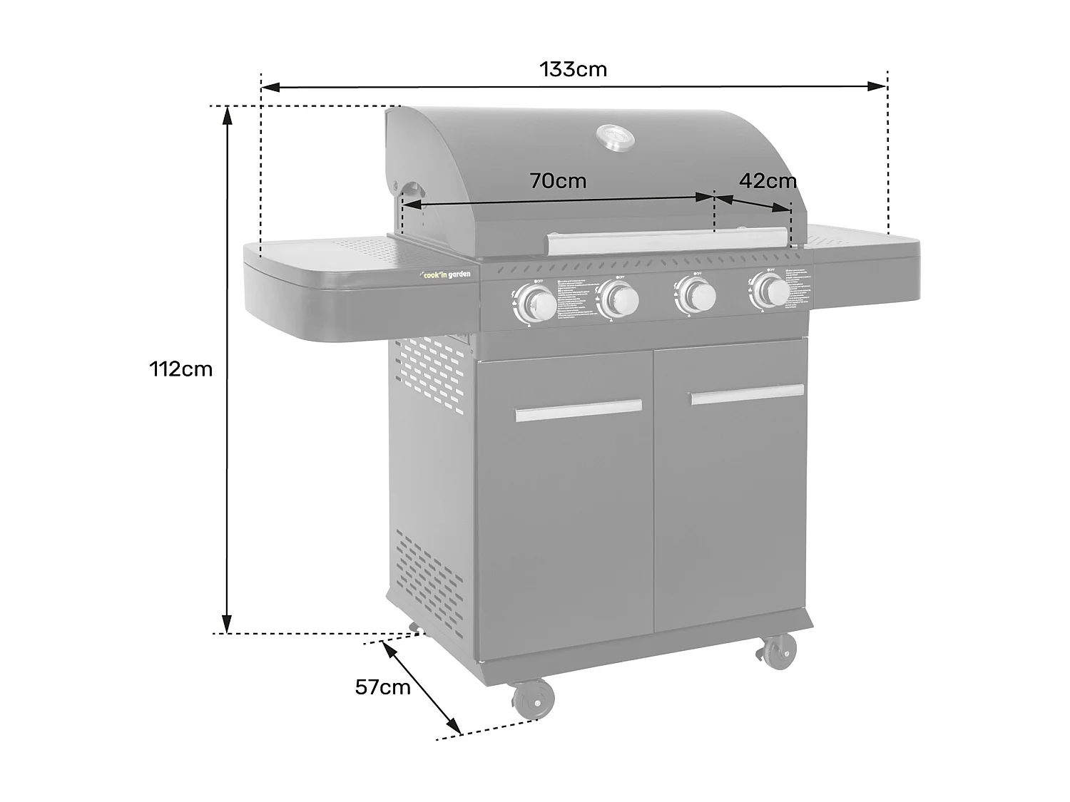Barbecue au gaz FYRA avec thermomètre - 4 brûleurs