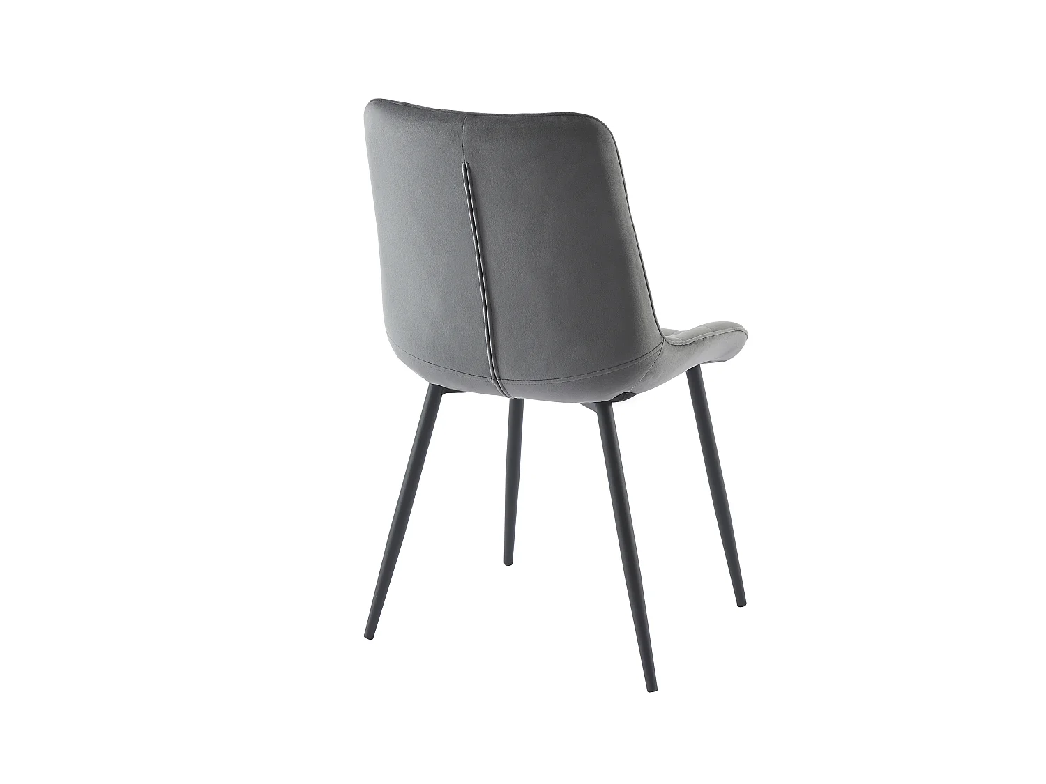 Sett med 6 polstrede stoler - Fløyel og sort metall - Grå - OLLUA