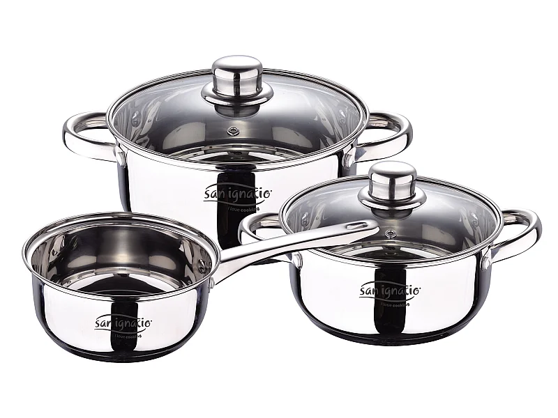 Batería de cocina Cassel San Ignacio 5 piezas acero inox 16/18/20 cm