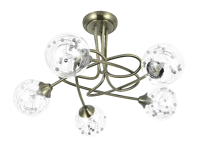 Lampara tetto 5 luci RIO DE JANEIRO finito pelle FABRILAMP