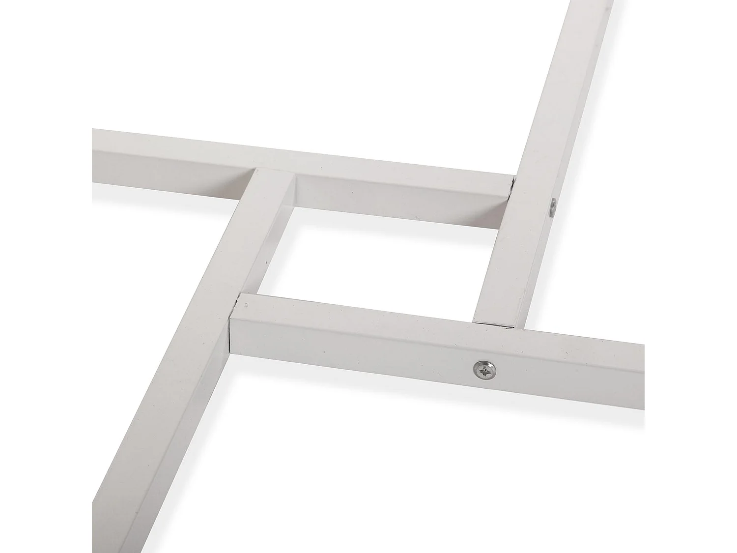 Table de Salle à manger Beatriz, 76 x 120 x 120 cm, Bois et métal, Blanc et marron