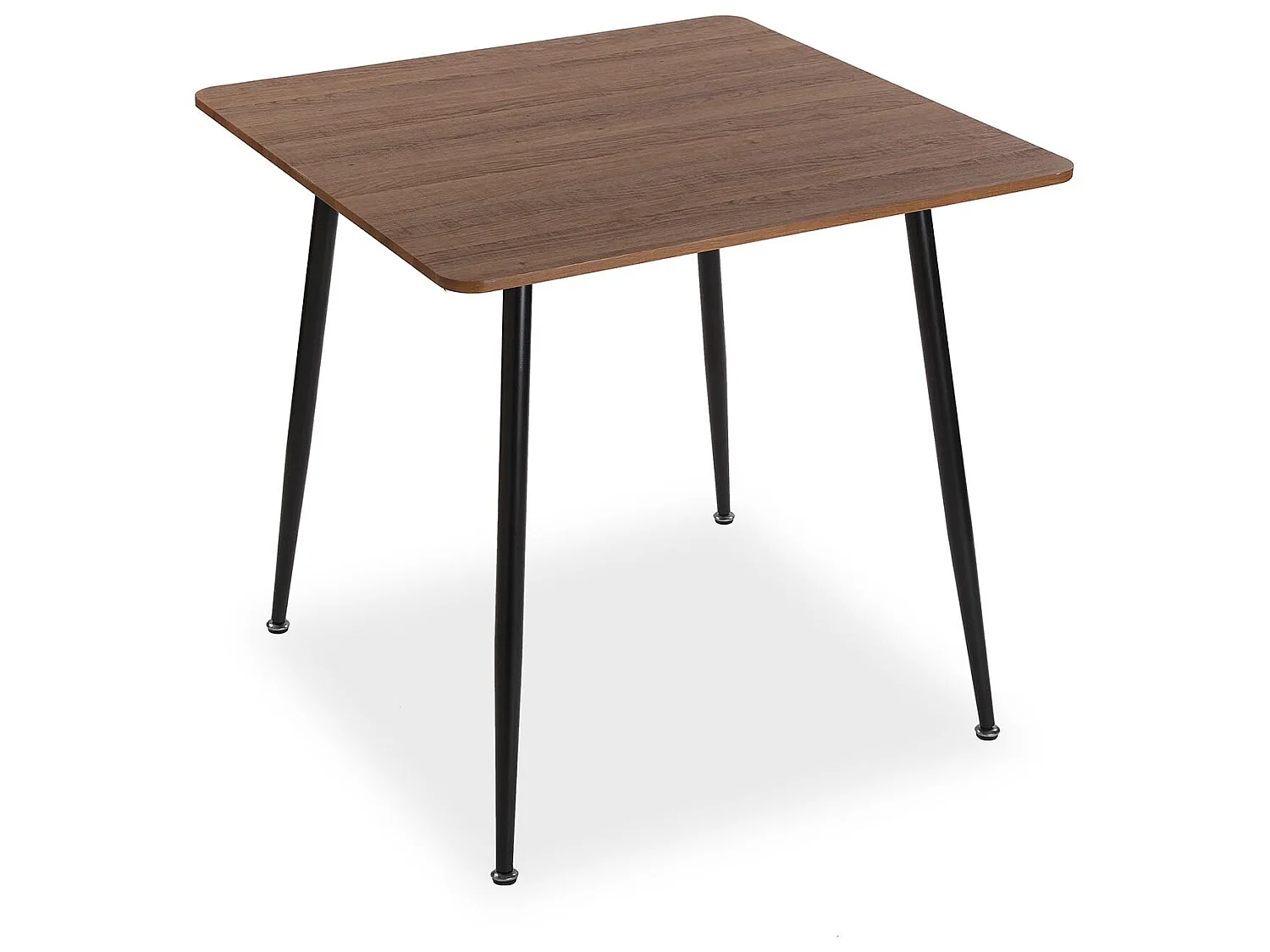 Table de Salle à manger Iulia, 75 x 80 x 80 cm, Bois, PVC et métal, Marron et noir