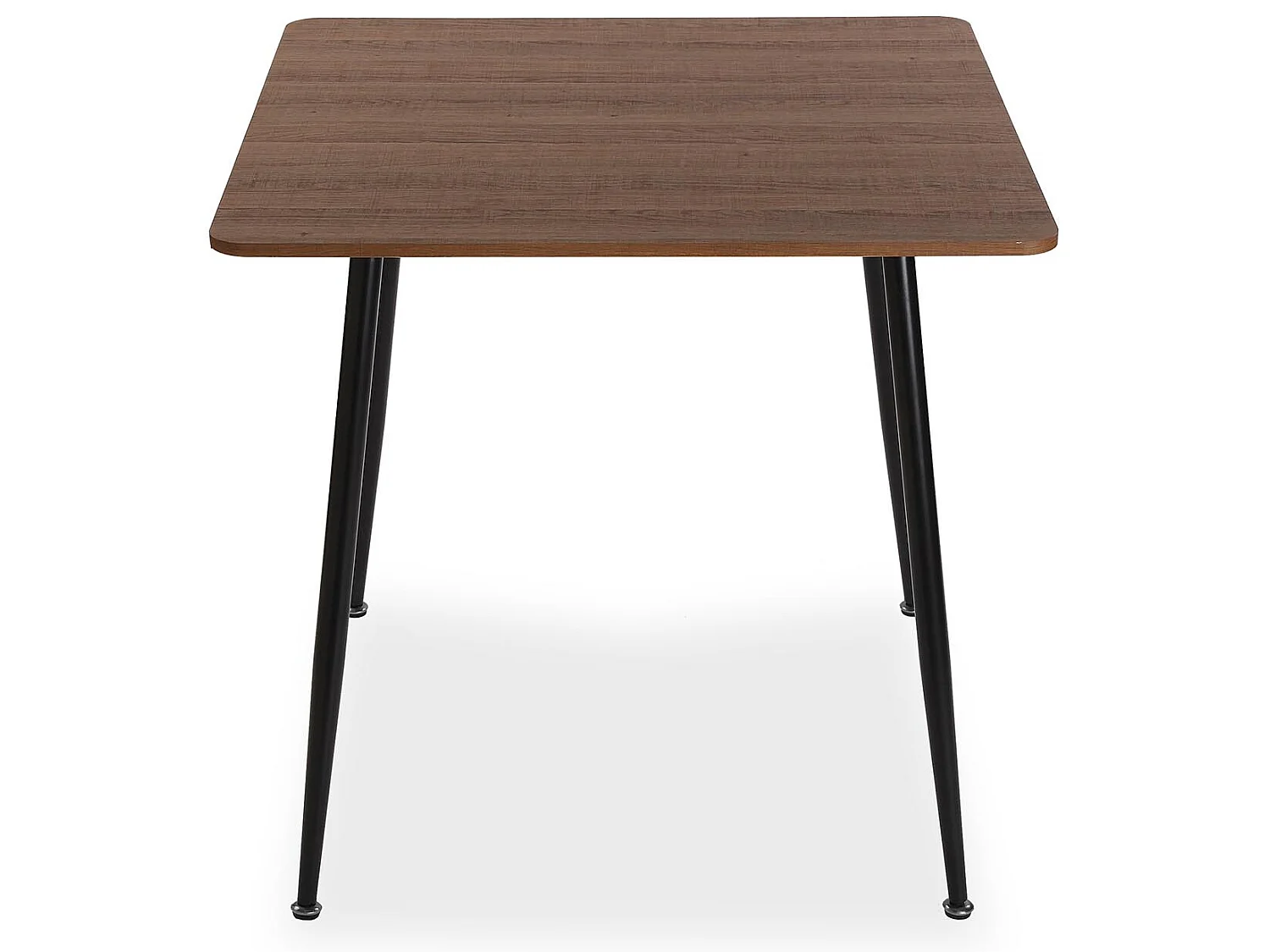 Table de Salle à manger Iulia, 75 x 80 x 80 cm, Bois, PVC et métal, Marron et noir