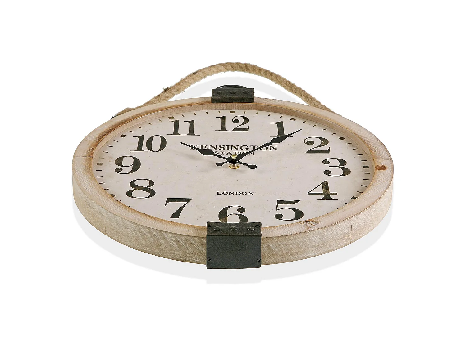 Horloge Murale Byron, 47 x 4,5 x 40 cm, Métal, Blanc